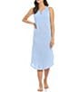 Color:Blue Stripe - Image 1 - Striped Print Jersey Knit Maxi Nightgown