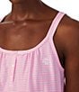 Color:Pink Stripe - Image 3 - Striped Print Scoop Neck Double Strap Knit Cotton Nightgown