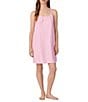 Lauren Ralph Lauren Striped Print Scoop Neck Double Strap Knit Cotton Nightgown - Image 1