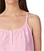Lauren Ralph Lauren Striped Print Scoop Neck Double Strap Knit Cotton Nightgown - Image 3