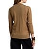 Lauren Ralph Lauren Suede V-Neck Long Sleeve Button Front Cardigan - Image 2