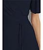 Color:Navy - Image 6 - Surplice V-Neck Flutter Sleeve Fit and Flare Midi Dress