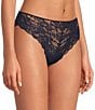 Color:Navy - Image 1 - Stretch Lace Tanga Panty