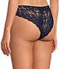 Color:Navy - Image 2 - Stretch Lace Tanga Panty