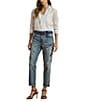 Lauren Ralph Lauren Paint Splash Tapered Ankle Boyfriend Jeans, Color:Alicia Wash - Image 3