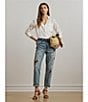 Lauren Ralph Lauren Paint Splash Tapered Ankle Boyfriend Jeans, Color:Alicia Wash - Image 5