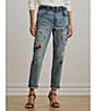 Lauren Ralph Lauren Paint Splash Tapered Ankle Boyfriend Jeans, Color:Alicia Wash - Image 6