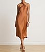 Lauren Ralph Lauren Tie Back Charmeuse Halter Neck Dress - Image 3