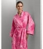 Color:Dark Pink Print - Image 6 - Tie Dye Print Kimono Long Robe