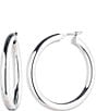 Color:Silver - Image 1 - Tube Hoop Earrings