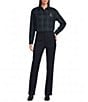 Lauren Ralph Lauren Twill Plaid Point Collar Long Sleeve Top - Image 3