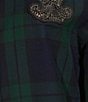 Lauren Ralph Lauren Twill Plaid Point Collar Long Sleeve Top - Image 4