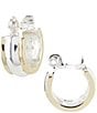 Lauren Ralph Lauren Two Tone Clip-On Hoop Earrings - Image 1