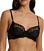 Color:Black - Image 1 - Unlined Full-Coverage Lace Bra