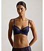 Lauren Ralph Lauren Unlined Full-Coverage Lace Bra, Color:Navy - Image 7