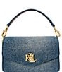 Lauren Ralph Lauren Washed Denim Small Tayler Crossbody Bag, Color:Sunset Indigo Wash/Lauren Tan - Image 1