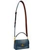 Lauren Ralph Lauren Washed Denim Small Tayler Crossbody Bag, Color:Sunset Indigo Wash/Lauren Tan - Image 3