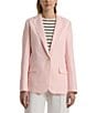 Color:Pink Opal - Image 1 - Wilona Pink Linen Blend Long Sleeve Blazer