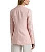 Color:Pink Opal - Image 2 - Wilona Pink Linen Blend Long Sleeve Blazer