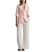 Color:Pink Opal - Image 3 - Wilona Pink Linen Blend Long Sleeve Blazer