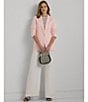 Color:Pink Opal - Image 6 - Wilona Pink Linen Blend Long Sleeve Blazer