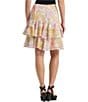 Color:Cream Multi - Image 2 - Wirjadi Floral Tired Above The Knee A-Line Skirt