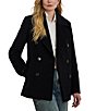 Lauren Ralph Lauren Wool Blend Notch Collar Long Sleeve Button Front Double Breasted Peacoat, Color:Regal Navy - Image 1