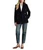 Lauren Ralph Lauren Wool Blend Notch Collar Long Sleeve Button Front Double Breasted Peacoat, Color:Regal Navy - Image 3
