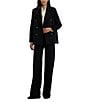 Lauren Ralph Lauren Wool Blend Notch Collar Long Sleeve Button Front Double Breasted Peacoat, Color:Black - Image 3