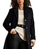 Lauren Ralph Lauren Wool Blend Notch Collar Max Single Button Fit & Flare Coat, Color:Black - Image 3