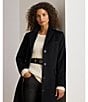 Lauren Ralph Lauren Wool Blend Notch Collar Max Single Button Fit & Flare Coat, Color:Black - Image 6