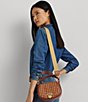 Color:Lauren Tan/Antique Natural - Image 6 - Raffia Woven Medium Tanner Crossbody Bag