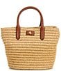 Lauren Ralph Lauren Brie Medium Straw Tote Bag, Color:Natural - Image 1
