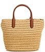 Lauren Ralph Lauren Brie Medium Straw Tote Bag, Color:Natural - Image 2