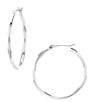Lauren Ralph Lauren Silver Thin Hoop Earrings - Image 1
