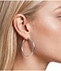 Lauren Ralph Lauren Silver Thin Hoop Earrings - Image 2