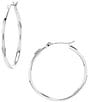 Color:Silver - Image 1 - Silver Thin Hoop Earrings
