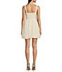 Layered With Love Eloise Soutache Lace Square Neck Sleeveless Bubble Hem Mini Dress, Color:White/Grey - Image 2
