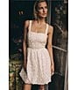 Layered With Love Eloise Soutache Lace Square Neck Sleeveless Bubble Hem Mini Dress, Color:White/Grey - Image 5