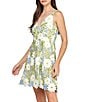 Layered With Love Gabriella 3D Floral Lace V Neck Sleeveless A-Line Mini Dress, Color:Garden Party - Image 3