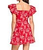 Layered With Love Giovana Embroidered Flutter Sleeve Mini Dress - Image 2