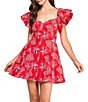 Layered With Love Giovana Embroidered Flutter Sleeve Mini Dress - Image 3