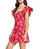 Layered With Love Giovana Embroidered Flutter Sleeve Mini Dress - Image 4