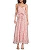 Layered With Love Griffin V-Neck Ruched Bodice Floral Chiffon Aline Tea Length Dress, Color:Falling Flowers - Image 1