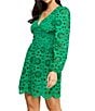 Layered With Love Kris Cotton Eyelet Knit V-Neck Long Sleeve Trim Detail Fit & Flare Dress, Color:Kelly Green - Image 4