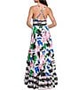 Layered With Love Lily V-Neck Smocked Printed Cotton Poplin Maxi Dress, Color:Palm Oasis - Image 2