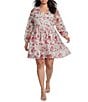 Layered With Love Plus Size Bianca Floral Long Sleeve Lace Short Dress - Image 1