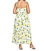Layered With Love Plus Size Lemon Ginger Cotton Poplin Midi Dress, Color:Lemon Print - Image 2