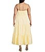 Layered With Love Plus Size Square Neck Elastic Waist Cotton Poplin Sleeveless Maxi Dress, Color:Lemon - Image 2