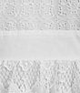 Layered With Love Plus Size V-Neck Long Sleeve Front Button Loop Scalloped Hem Lace Sheath Dress, Color:White - Image 3